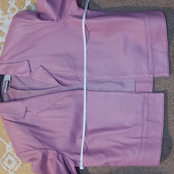 NEWPORT News Pink leather cropped Blazer - Picture 6 of 8